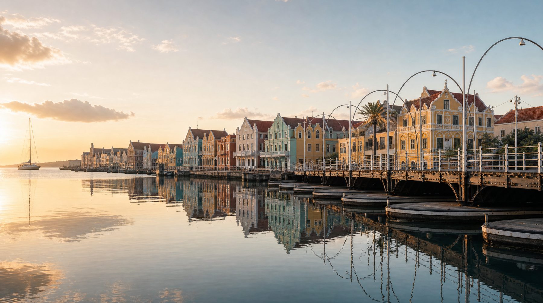 Willemstad waterfront at sunrise