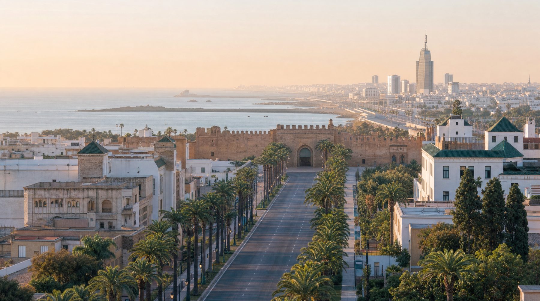 Rabat administrative district at early morning