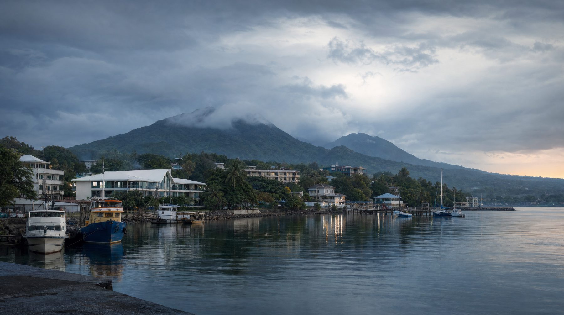 Port Vila harbour after tropical rain