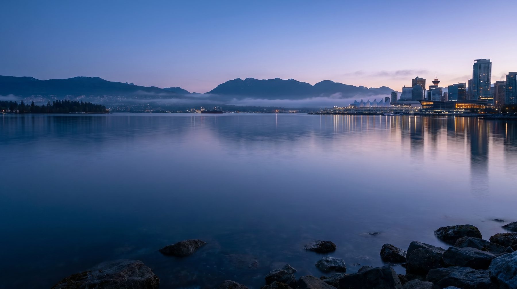 Vancouver harbour at blue hour — Canada