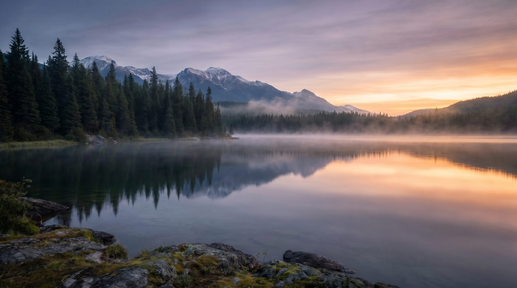 Rocky Mountain lake at dawn — Canada