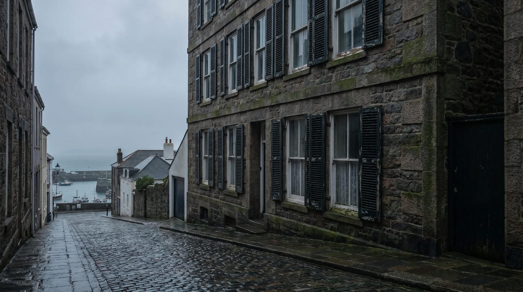 Victor Hugo-era stone lane — Guernsey