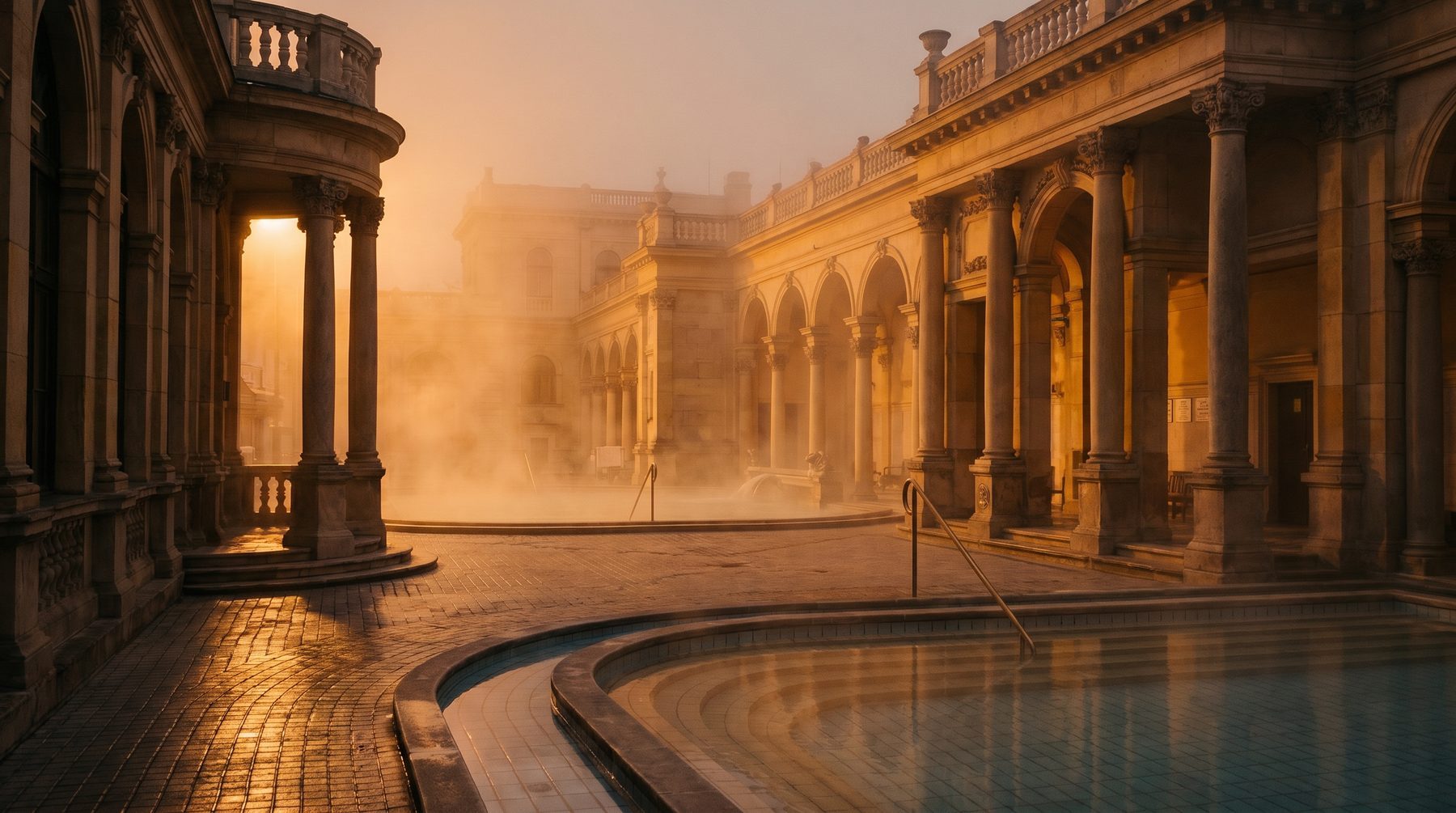 Budapest thermal bath courtyard — Hungary
