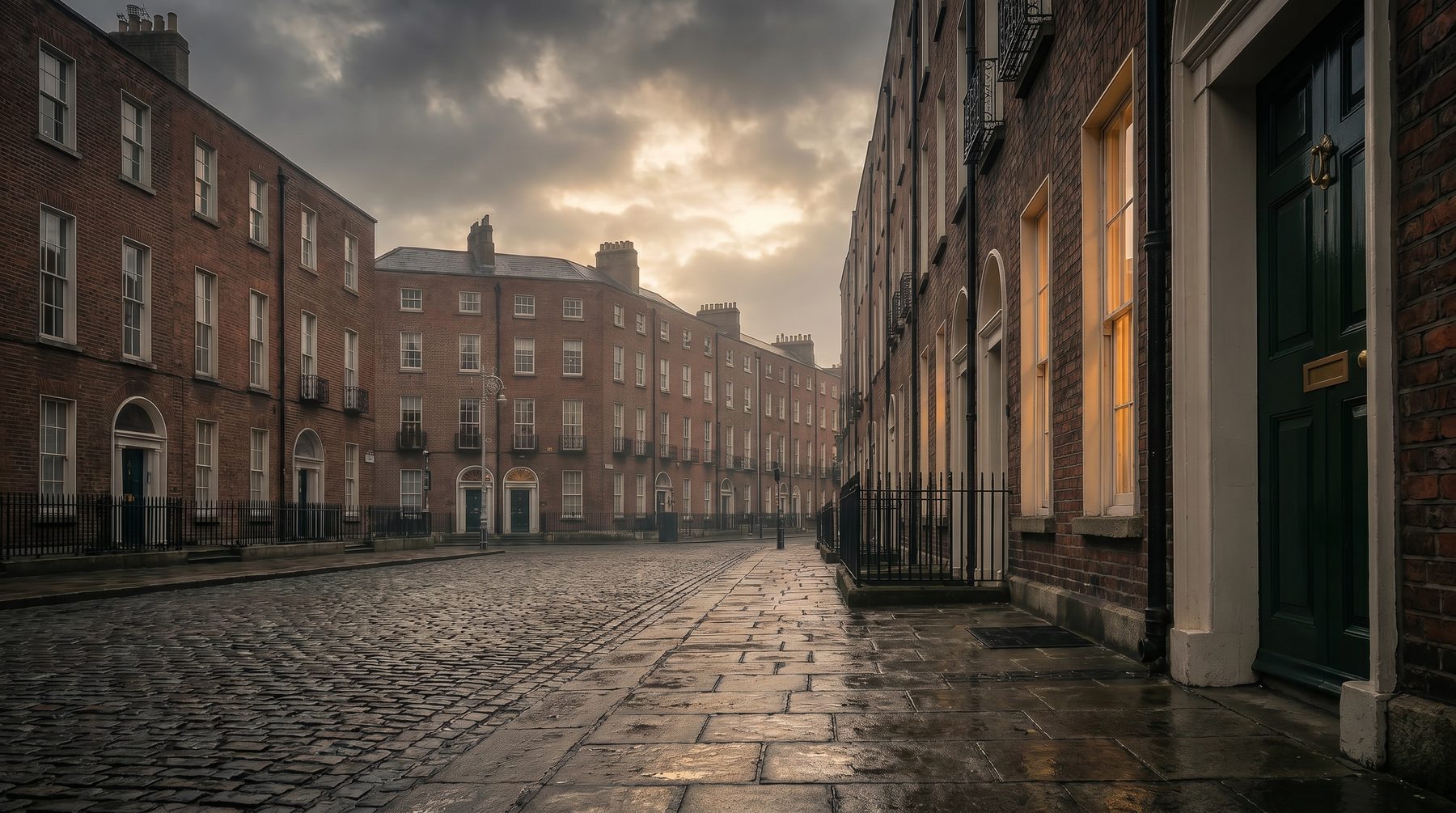 Dublin Georgian square at dawn — Ireland