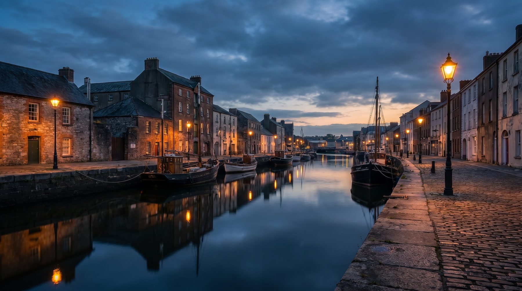 Cork harbour at blue hour — Ireland