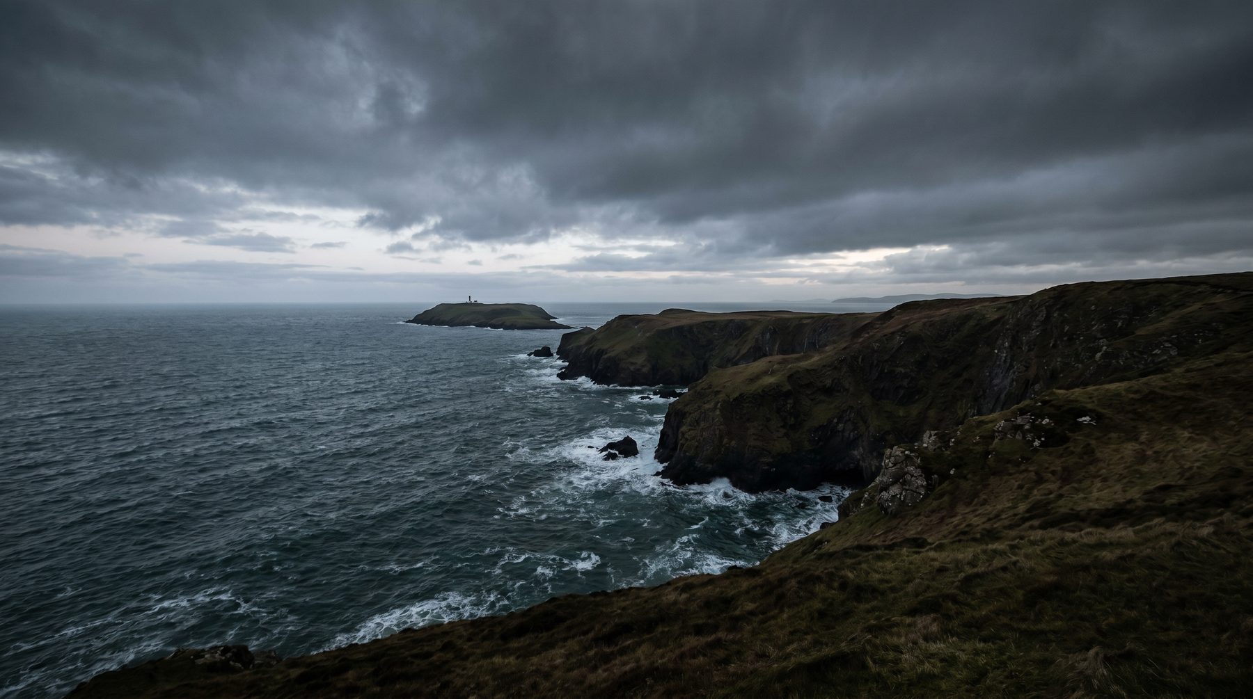 Southern Manx cliffs at dusk — Isle of Man