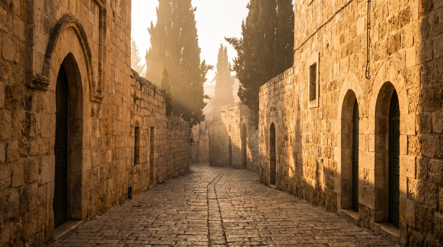 Old Jerusalem stone alley — Israel