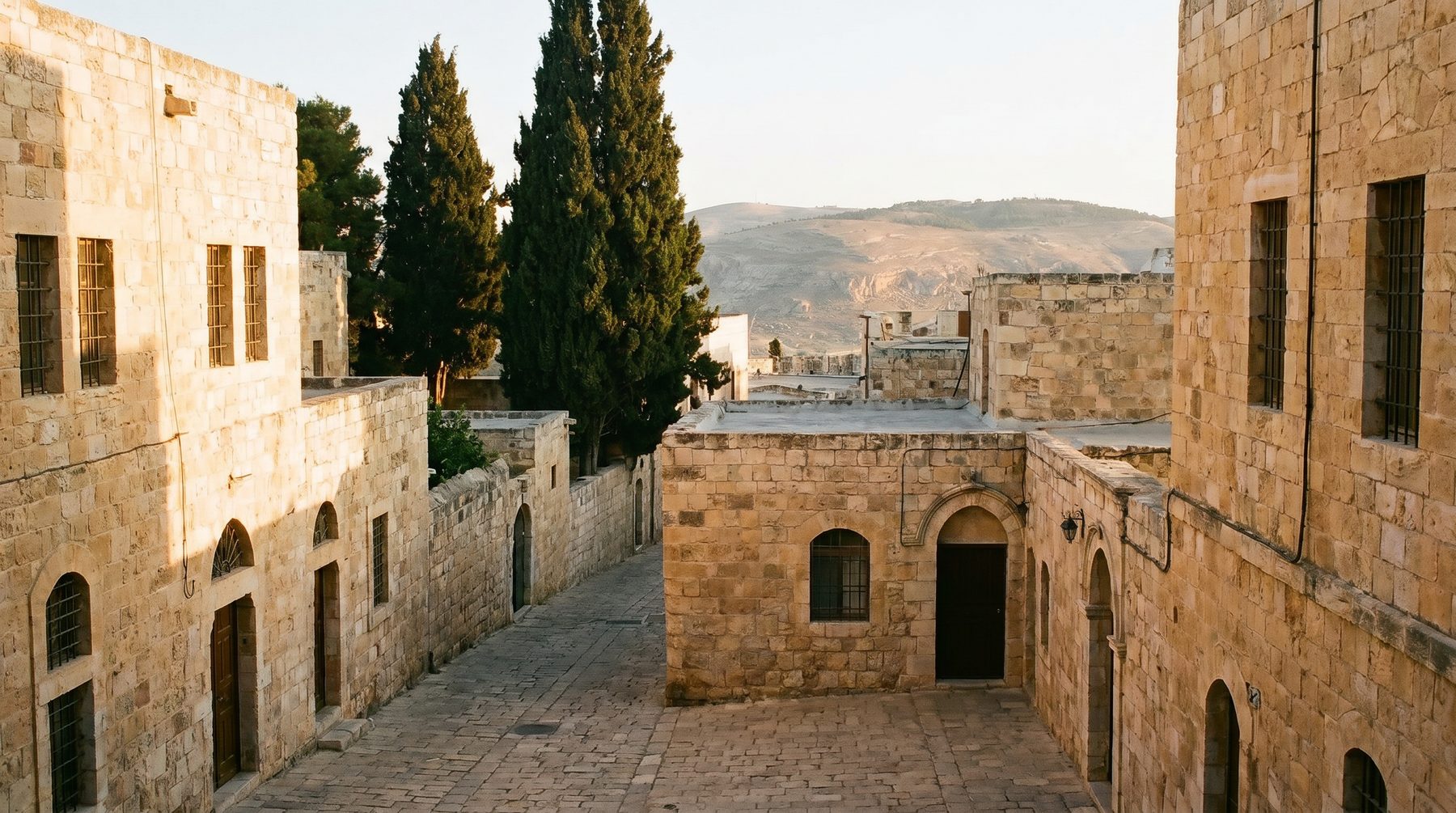 Jerusalem residential quarter at dawn — Israel