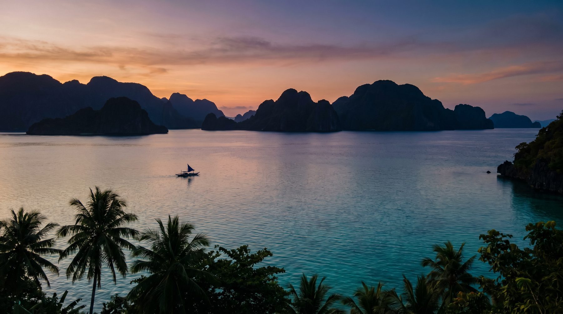 Palawan islands at sunset — the Philippines