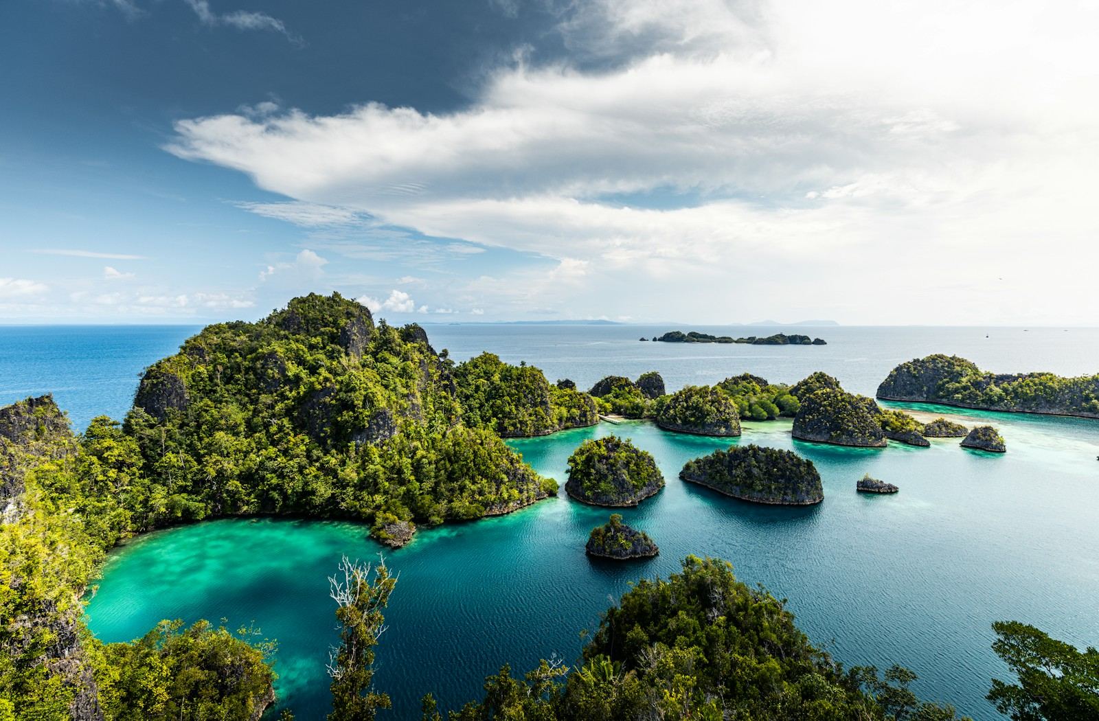 Aerial view of the islands of Raja Ampat, Indonesia