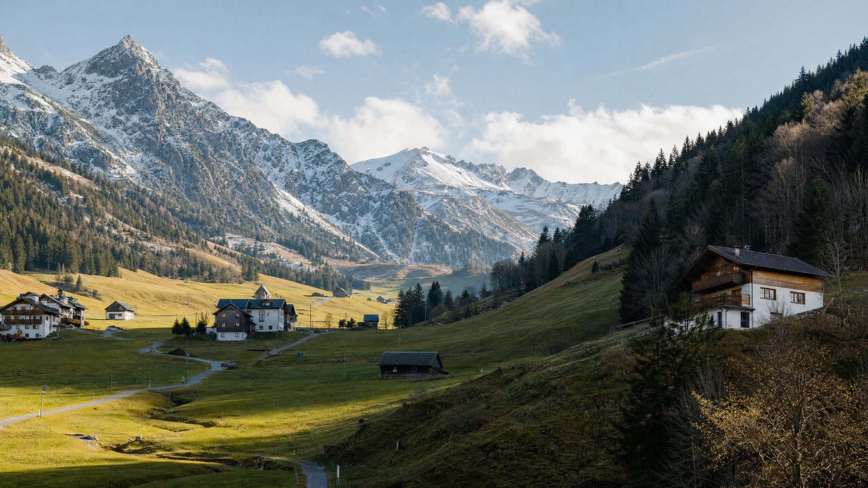 Malbun alpine valley in Liechtenstein
