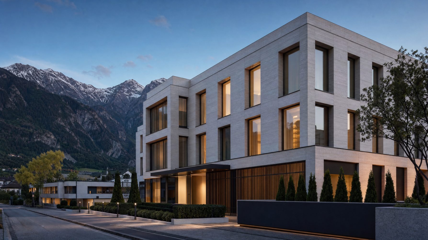 Discreet private banking architecture in Liechtenstein