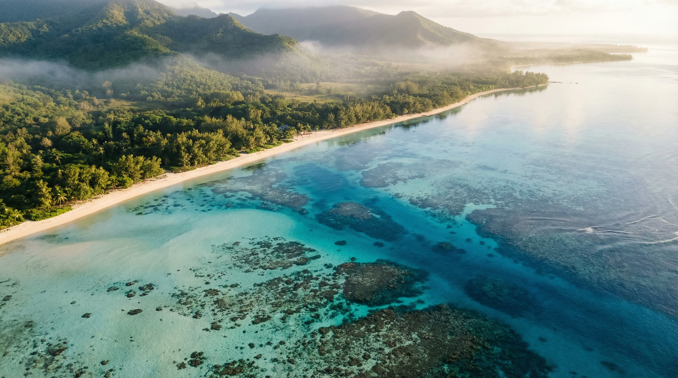Turquoise lagoon in Mauritius