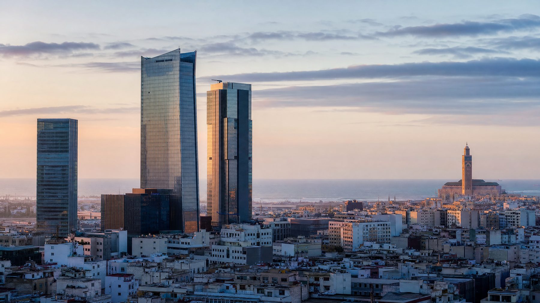 Casablanca finance district and Atlantic urban setting