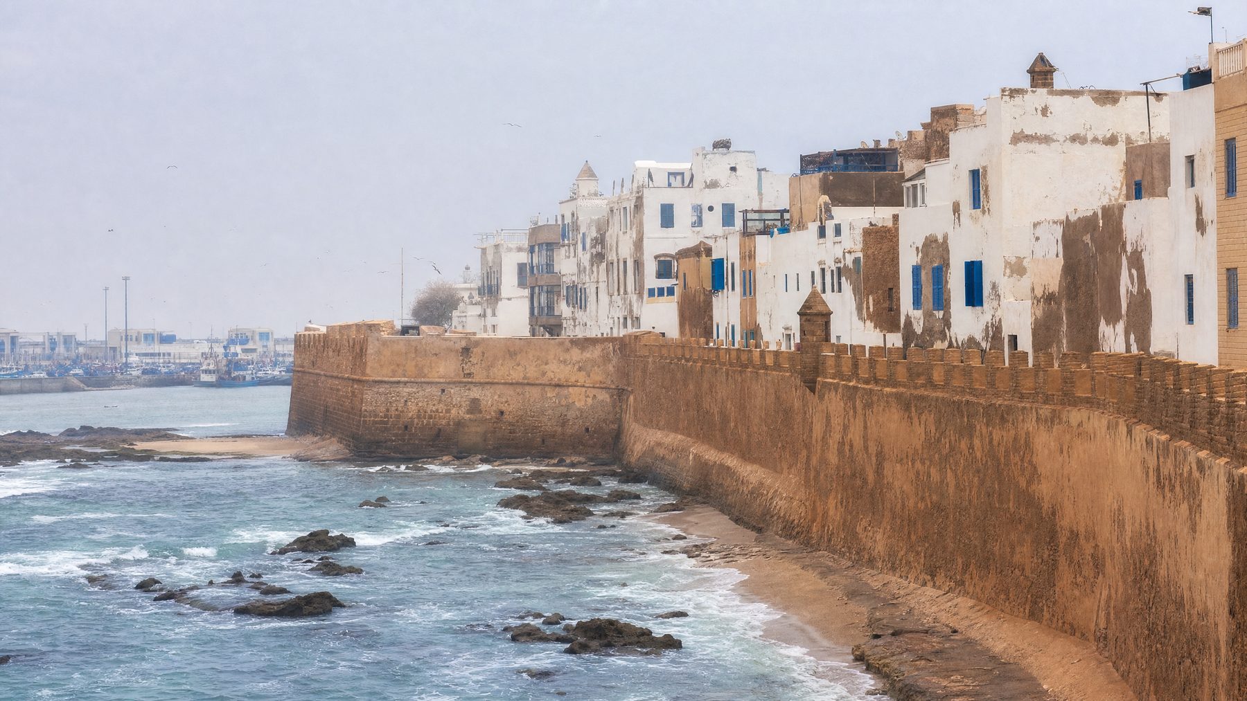 Essaouira Atlantic coast and fortress walls