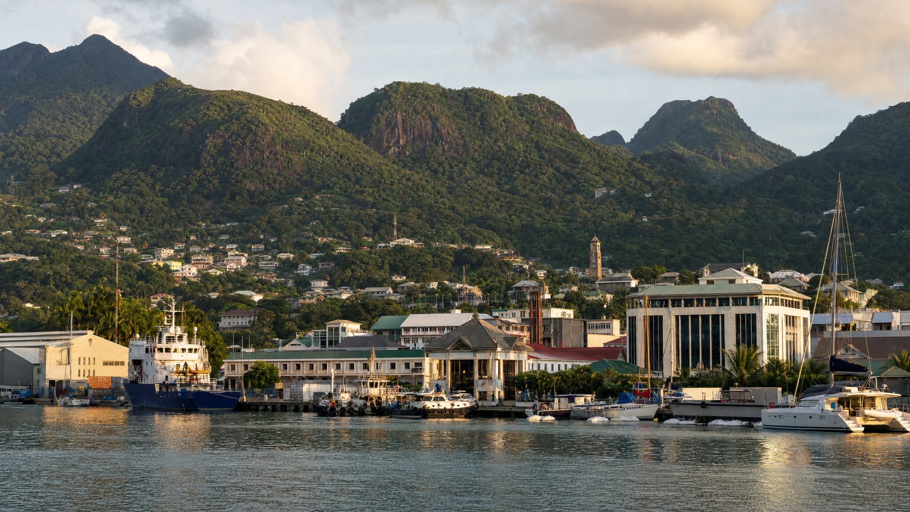 Victoria harbour on Mahé, Seychelles