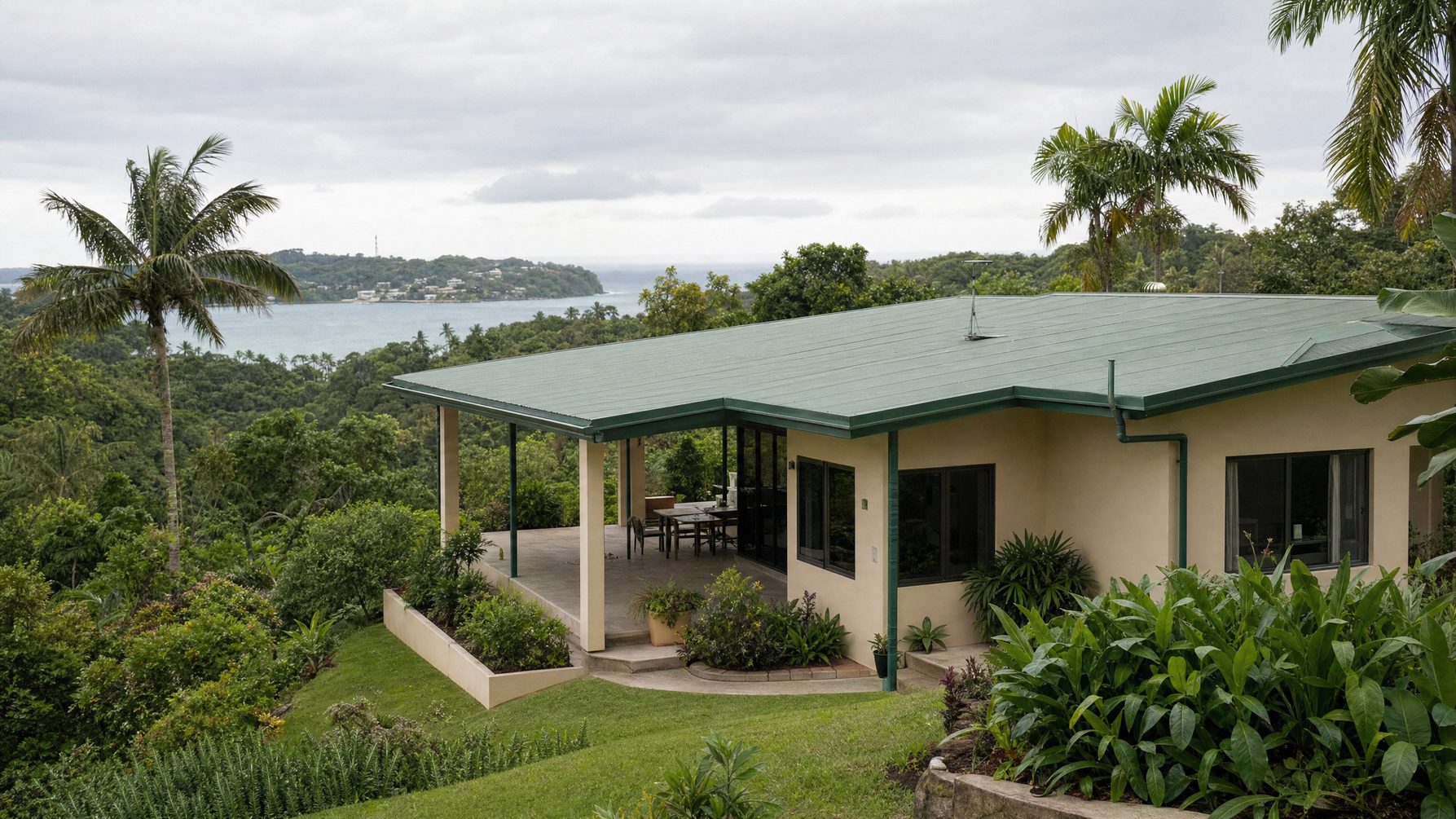 Vanuatu hillside leasehold property with ocean view