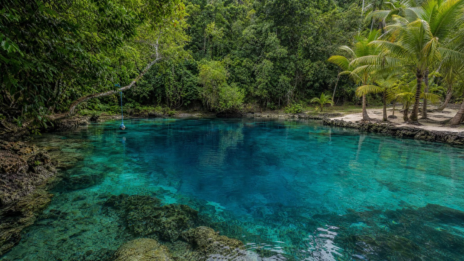 Remote Espiritu Santo blue water and rainforest
